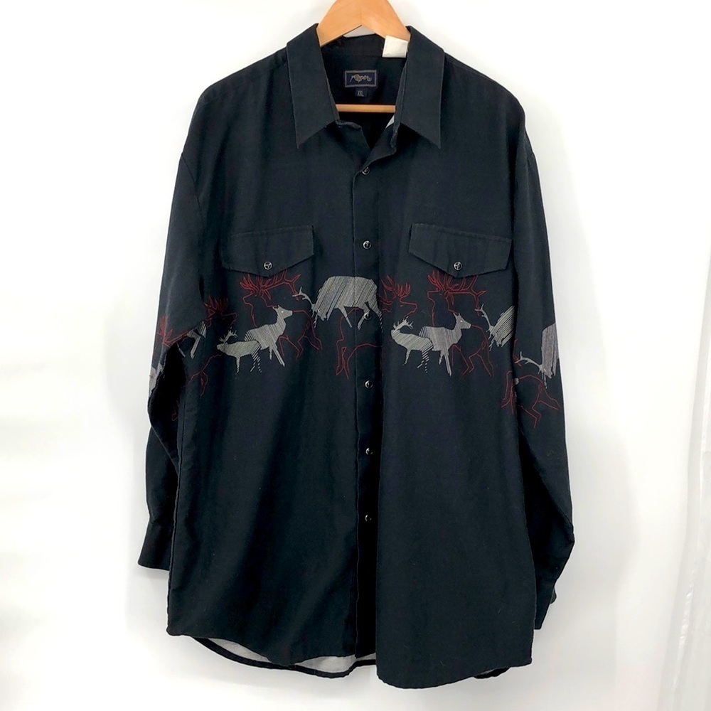 ong Sleeve Size XXL Boarder Detail STY 3-01-421-484 100% Cotton Snaps